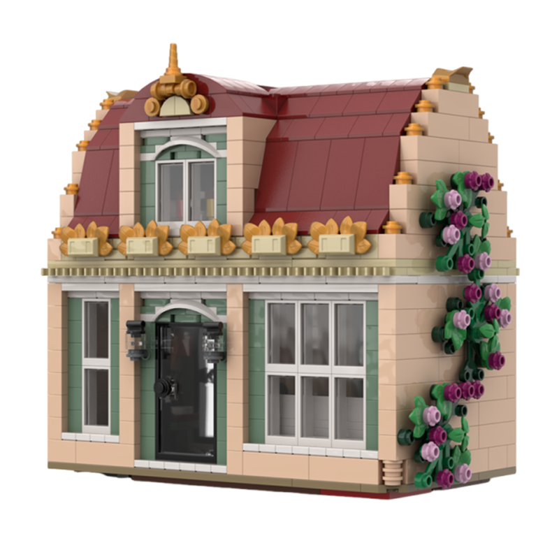 Cafe Fleur V2 Modular Building Set | 2nd Floor & Roof Expansion | Compatible with Lego