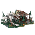 Wendigo Building Block Set, Skeletal Monster Figure with Cabin Scene, Compatible with Lego, Dark Fantasy Halloween Gift for Adults and Teens
