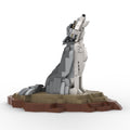 Howling Gray Wolf Building Blocks Set - Collectible Animal Model Kit for Adults & Teens, Unique Home Decor & Gift Idea