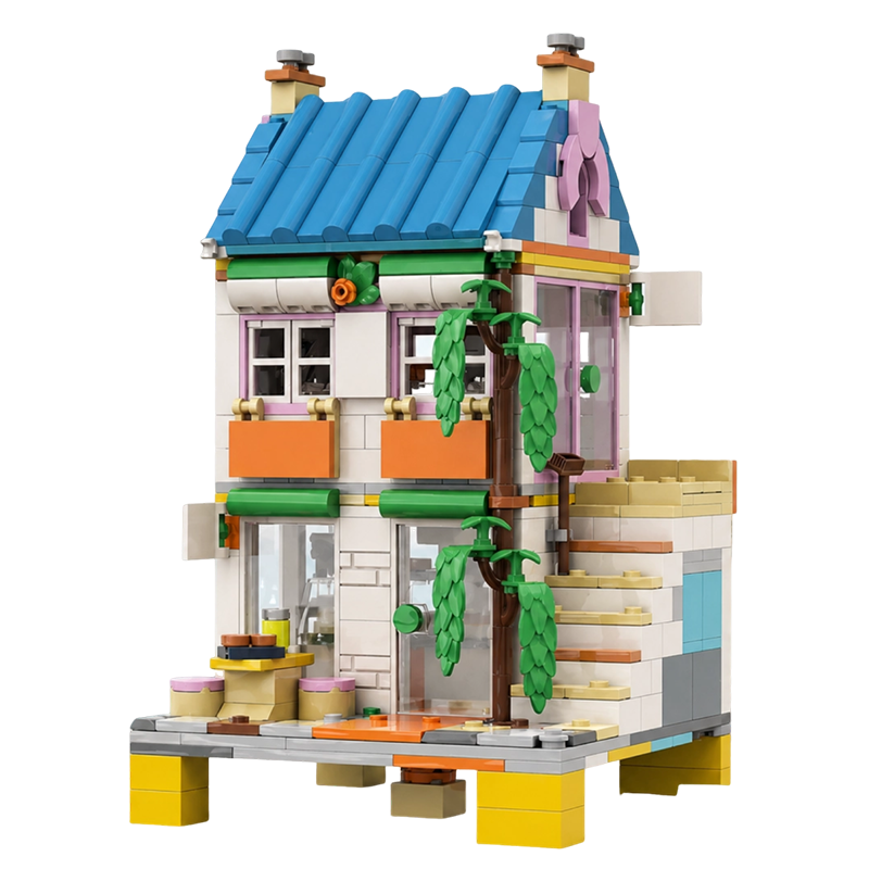 Riviera Coastal House Building Blocks Set | 100% Compatible with Lego Bricks | Creative Beach Themed Construction Toy for Kids & Adults