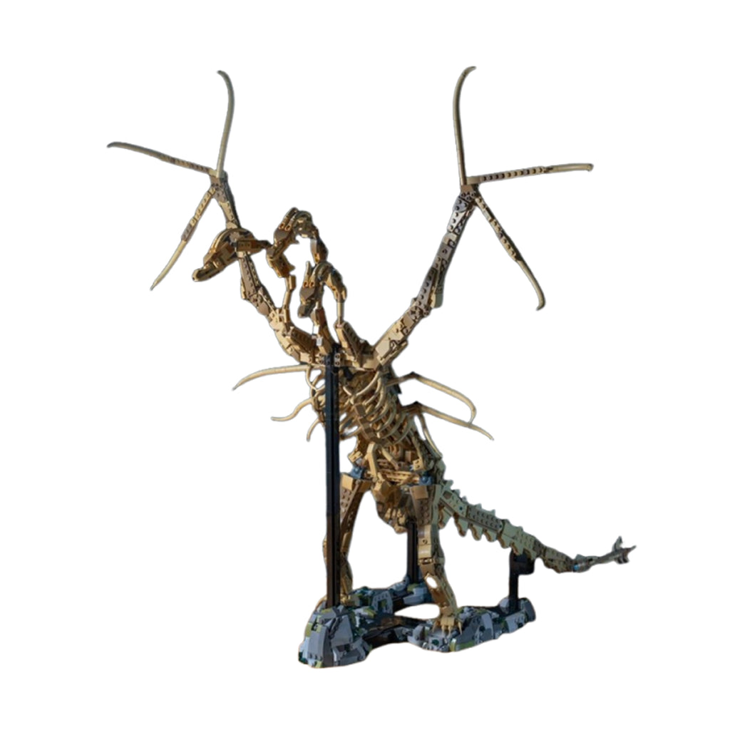 King Ghidorah Fossil Building Set, 2200 PCS 76968 Alternate Build MOC Model, 100% Compatible with LEGO Bricks, Collectible Dinosaur Skeleton Toy for Adults 8+