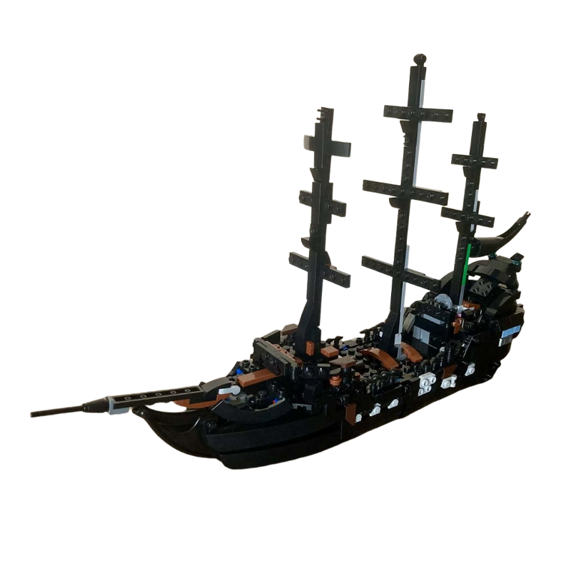 Pirates of the Caribbean Black Pearl MOC Building Set | Three-Masted Pirate Ship Model Compatible with Lego Bricks