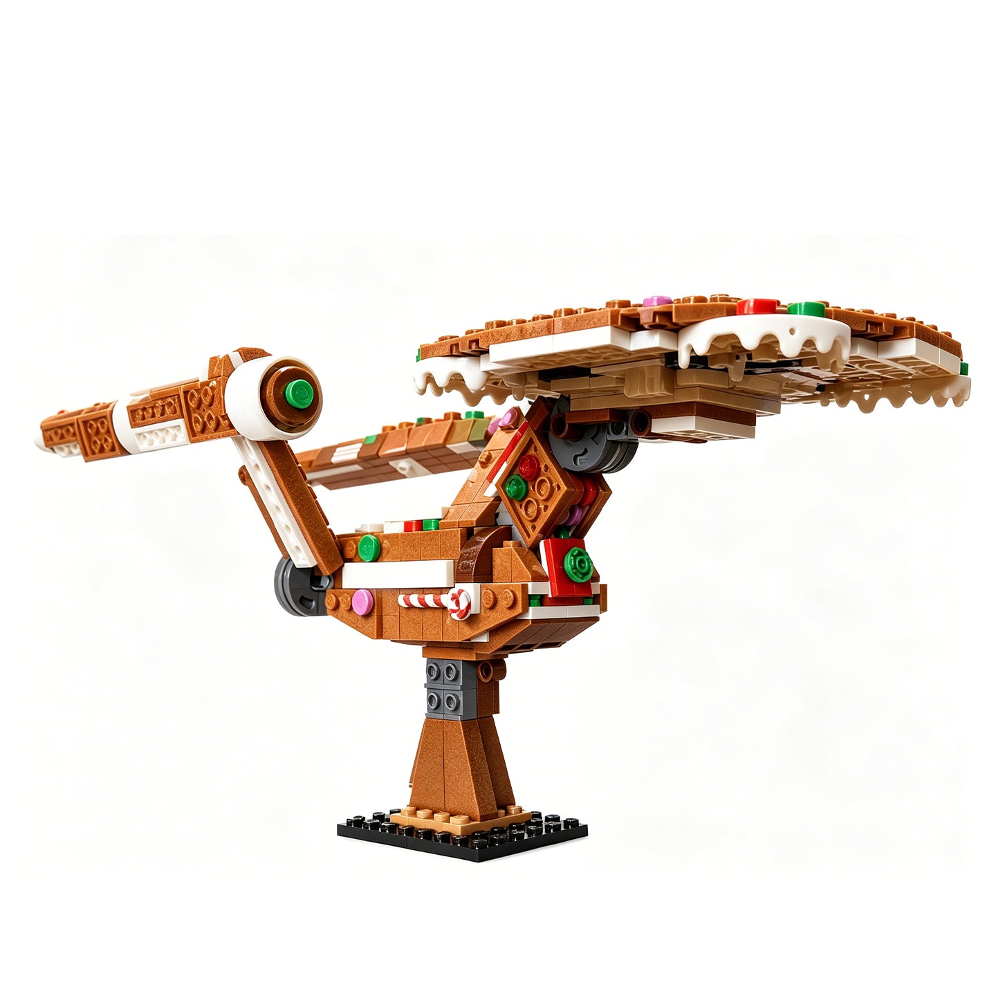 USS Gingerprise Gingerbread Starship MOC Building Kit | 100% Compatible with Lego | 458 PCS Star Trek x Star Wars Crossover Building Set