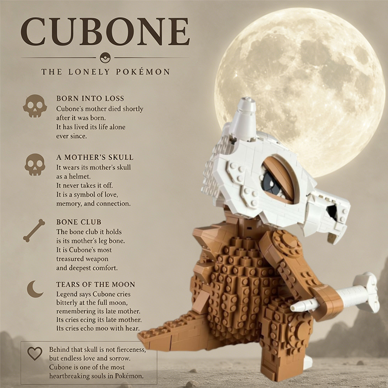 Cubone Pokémon Building Blocks Set - Collectible Model Toy for Fans & Kids