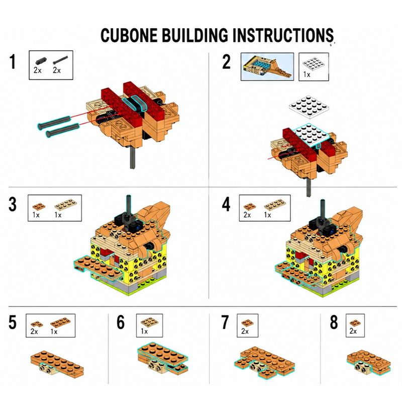 Cubone Pokémon Building Blocks Set - Collectible Model Toy for Fans & Kids