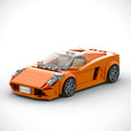 Orange Lamborghini Gallardo Building Blocks Car, Lego-Compatible Sports Car Model Kit with Interior Details
