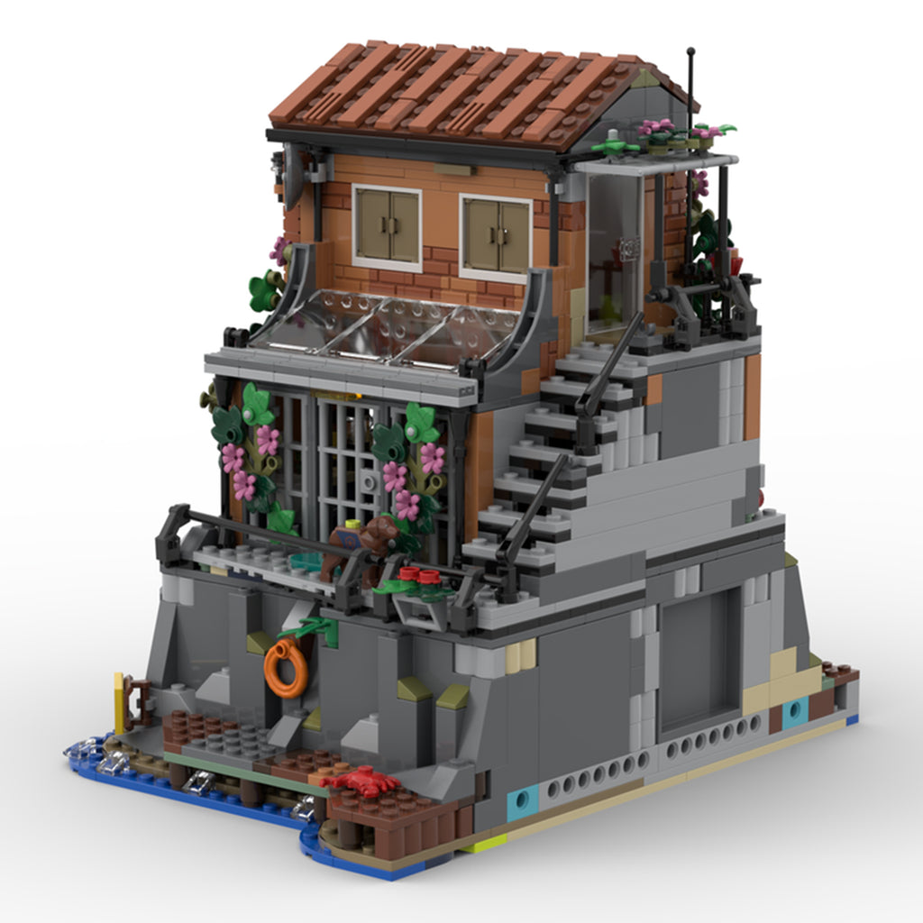 MOC Secret Agent's Home Riviera Expansion Set | 1313 PCS Spy Lair Building Kit | 100% Compatible with LEGO Bricks | Adult & Kids 8+ Collectible