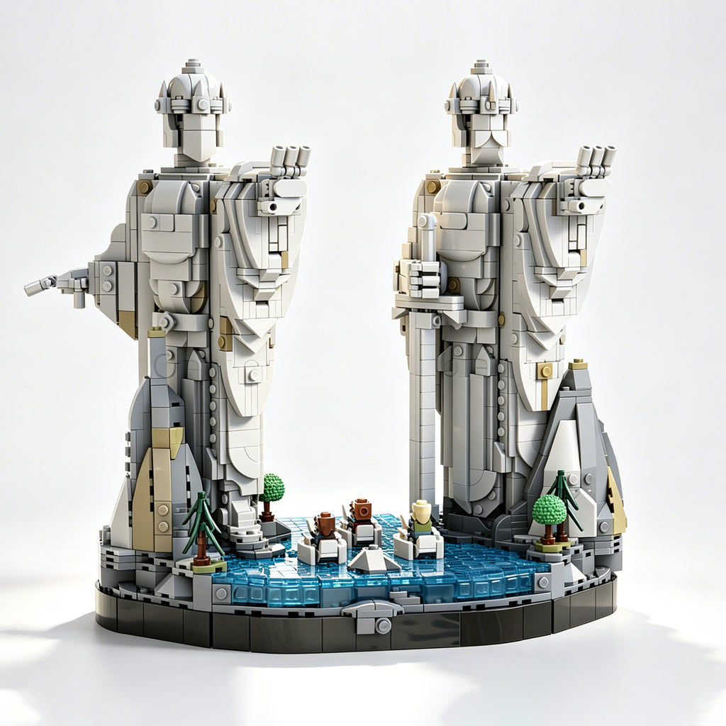 2104 PCS Lord of the Rings Argonath Building Set | Lego-Compatible LOTR Colossus Replica