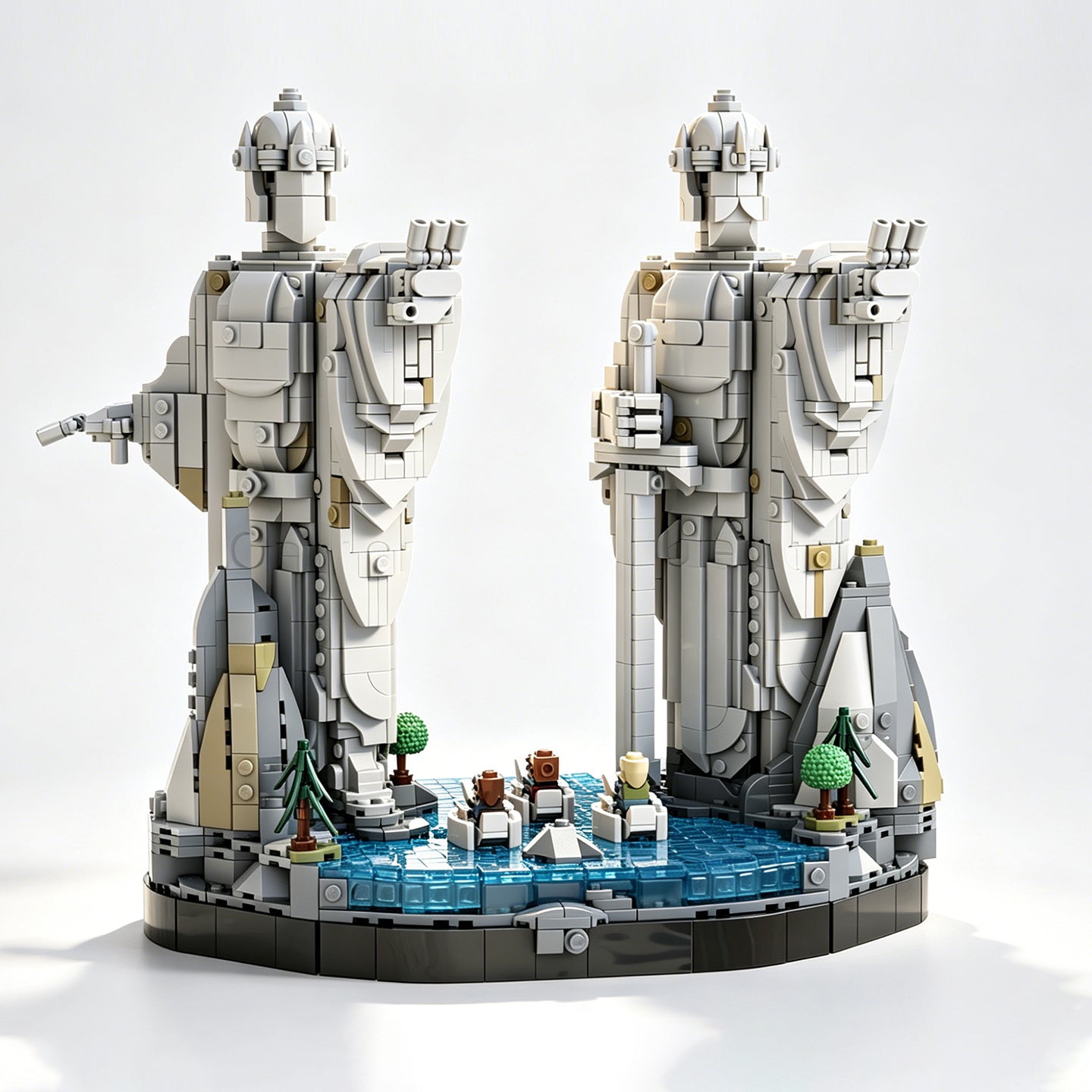2104 PCS Lord of the Rings Argonath Building Set | Lego-Compatible LOTR Colossus Replica
