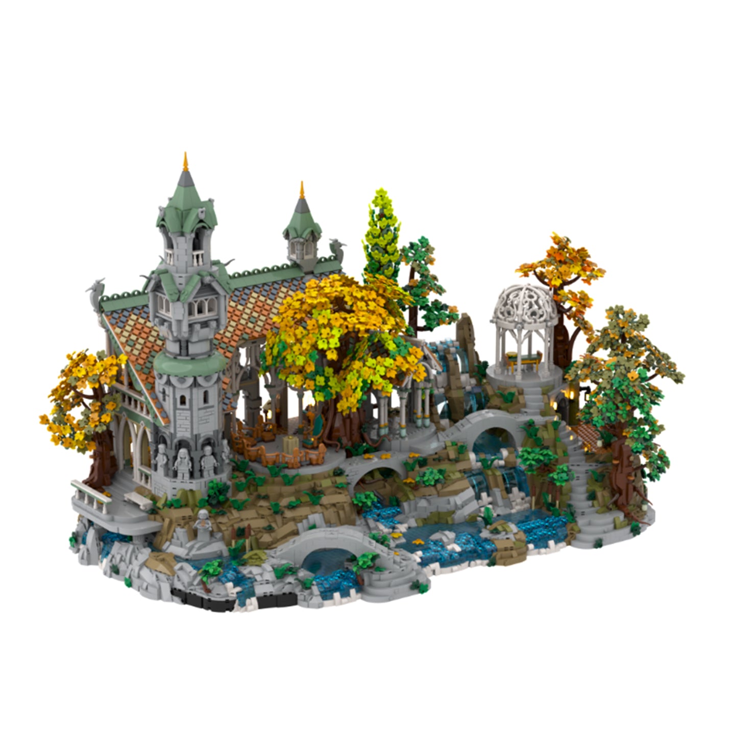 Rivendell MOC Building Set 10110 Pieces - Lord of the Rings Elven City Architecture Model, 100% Compatible with Lego Bricks, Adult Collectible Display Kit for LOTR Fans Ages 16+