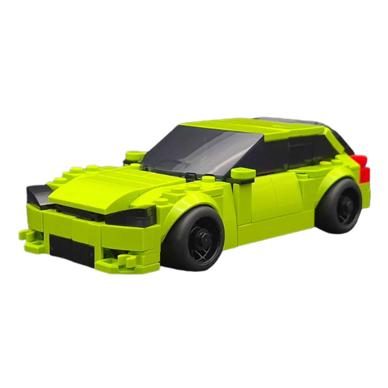 77237 Honda Civic EK9 Type R Building Block Set, Custom Fluorescent Green Street Modified Style, 273 Pieces, Compatible with Lego Bricks, Collectible JDM Car Model for Adults and Teens