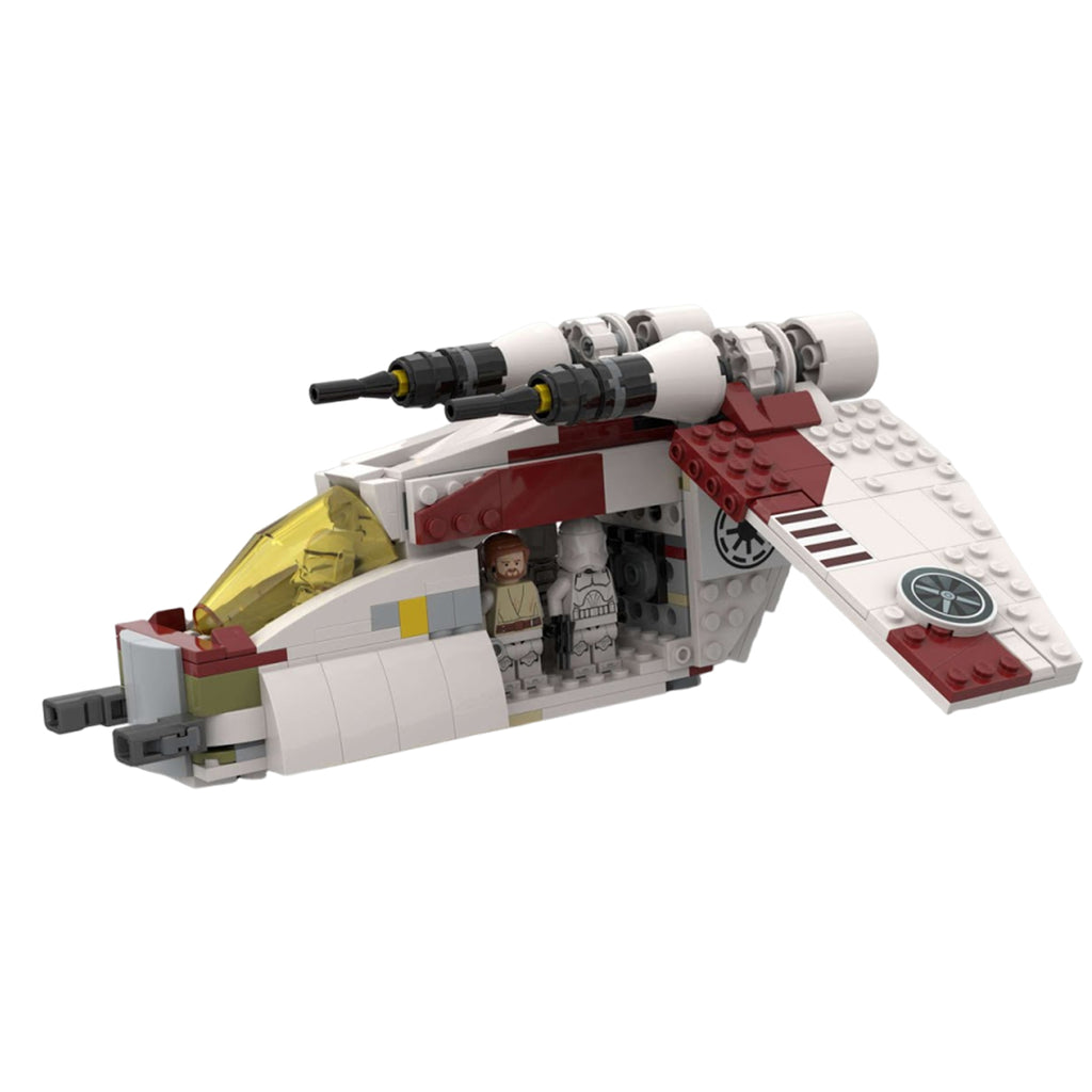 LEGO Compatible Star Wars Republic Gunship MOC Building Set, Movie-Accurate Clone Wars Gunship with Movable Wings & Opening Cargo Door, Collectible Star Wars Building Blocks Toy for Adults Kids 8+