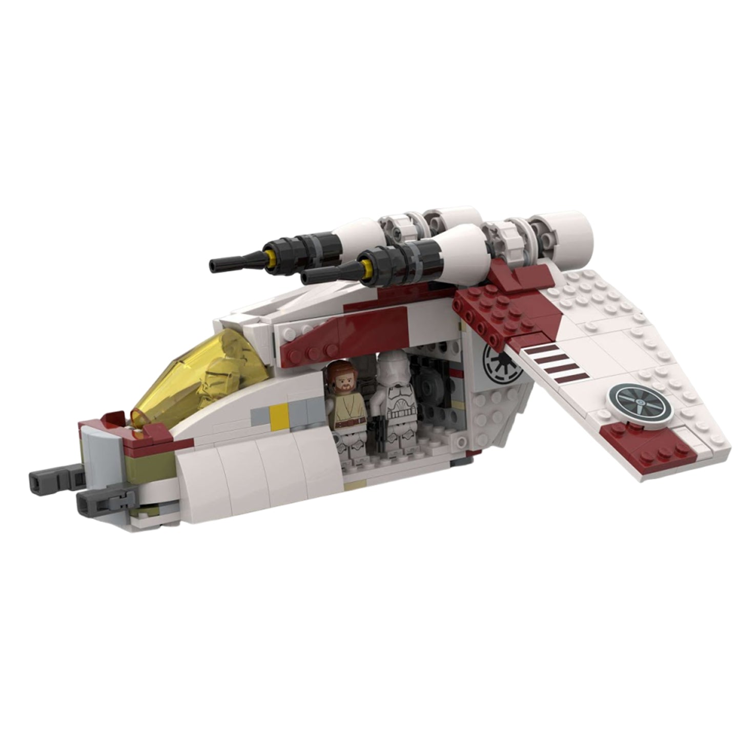 LEGO Compatible Star Wars Republic Gunship MOC Building Set, Movie-Accurate Clone Wars Gunship with Movable Wings & Opening Cargo Door, Collectible Star Wars Building Blocks Toy for Adults Kids 8+