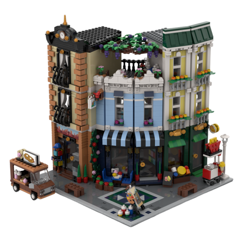 Holiday Corner Street Modular Building Set | 100% Compatible with LEGO Bricks