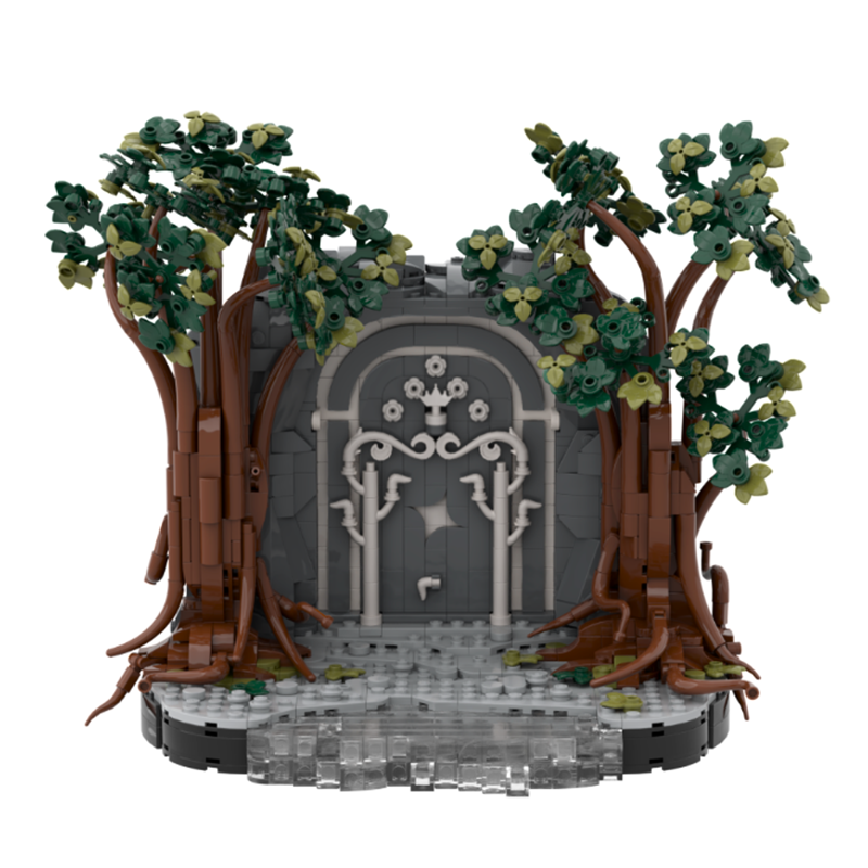 Door of Durin Lord of the Rings MOC Building Set, Compatible with Lego, Glow-in-the-Dark Mines of Moria Gate Collectible Toy for Adults & Tolkien Fans