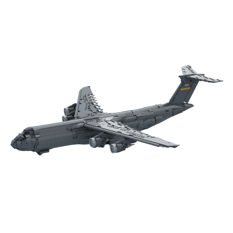 Lockheed C-5 Galaxy Strategic Transport Aircraft MOC Building Set | Military Plane Model Compatible with Lego Bricks
