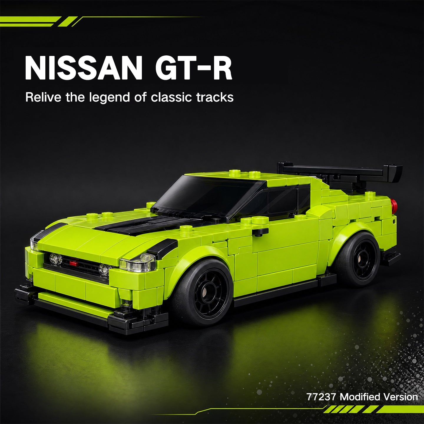 Nissan GT-R R35 Modified Building Block Set, 306 Pieces Fully Compatible with Lego Speed Champions, Entry-Level MOC Sports Car Model Kit for Adults & Kids Ages 8+