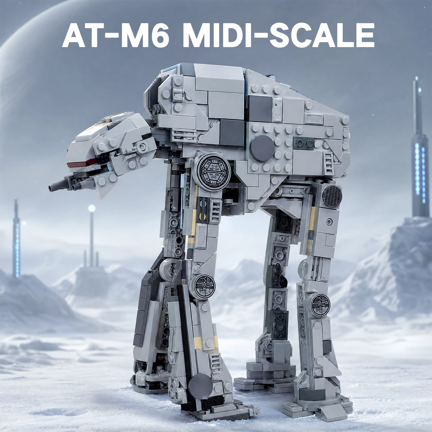 Midi Scale AT-M6 Walker Building Set, 655 PCS Star Wars All Terrain MegaCaliber Six Model Kit, Compatible with LEGO Bricks, Collectible Display Toy for Adults and Kids 8+