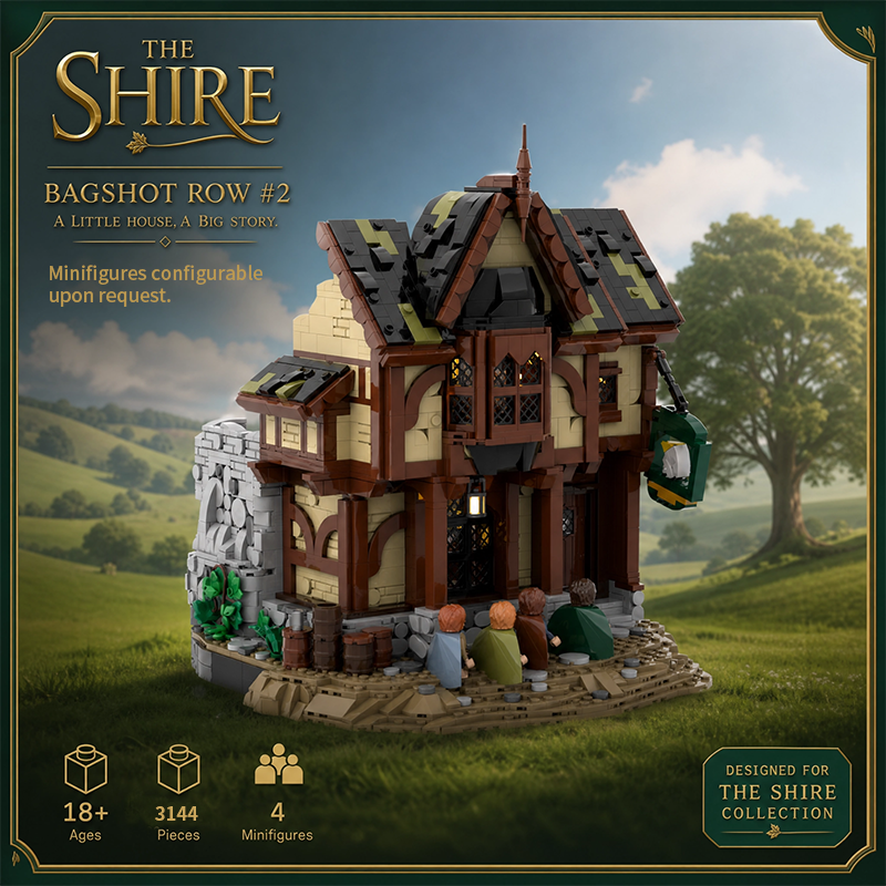 The Shire Bagshot Row #2 Building Blocks Set - 3144pcs Compatible with Lego