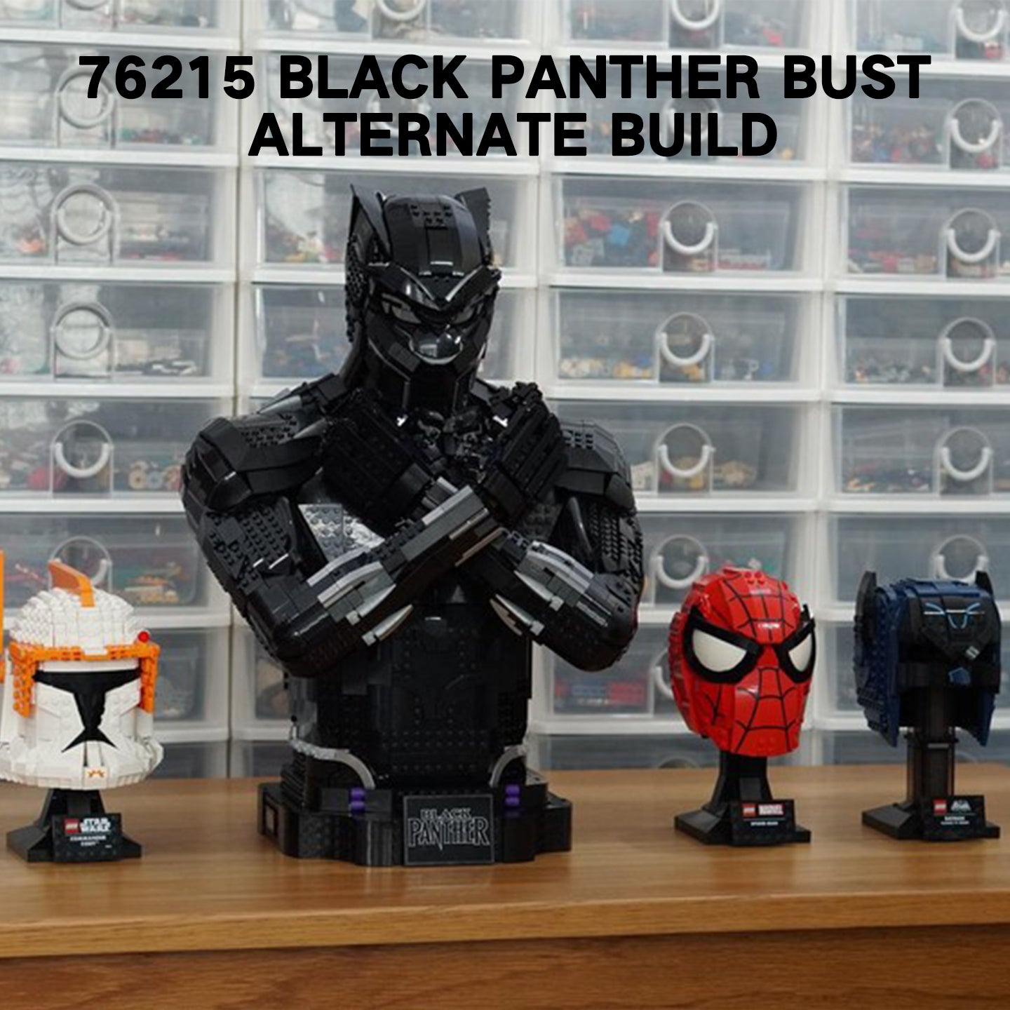 Lego-Compatible Black Panther Bust Building Set | 2925PCS MOC Alternate Build Collectible Model