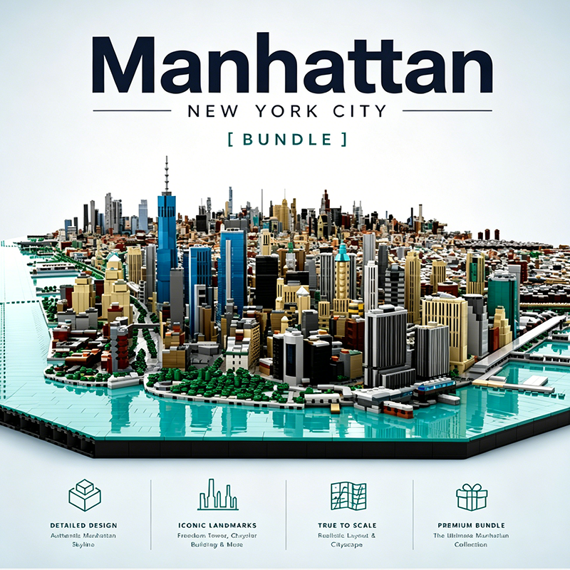 Manhattan New York City Skyline Building Blocks Set | Compatible with Lego Bricks | Collector's Edition Architecture Model