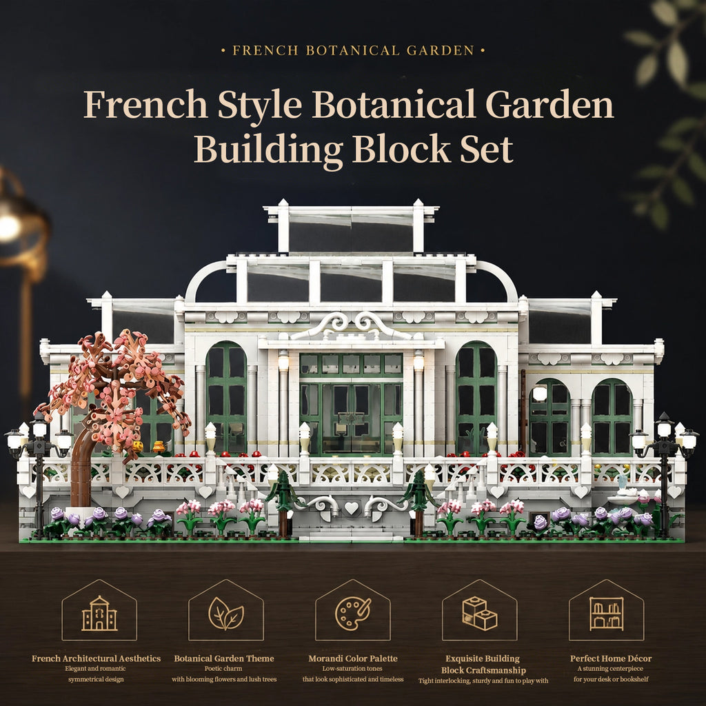 French Botanical Garden Building Blocks Set | 1593 Pieces Adult Collectible Architecture Model