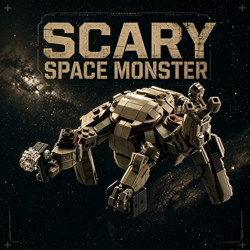 Scary Space Monster 2-in-1 Building Blocks Set - Lego Compatible Alien Toy