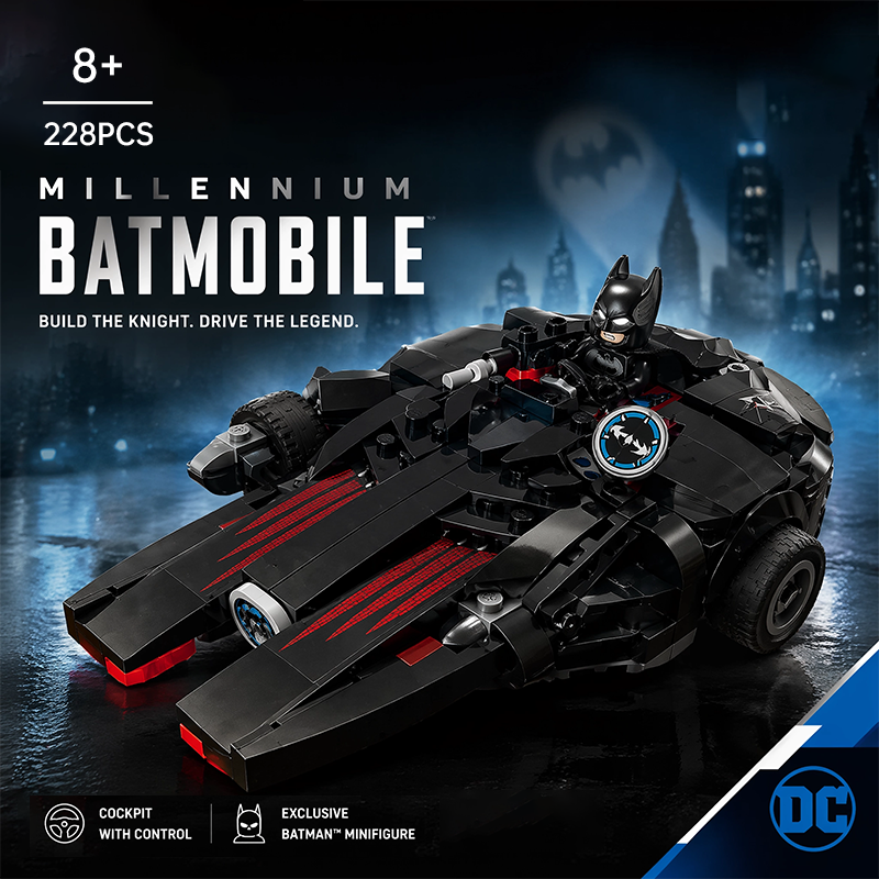 Lego-Compatible Millennium Batmobile Building Set | 228PCS DC Batman Toy with Exclusive Minifigure