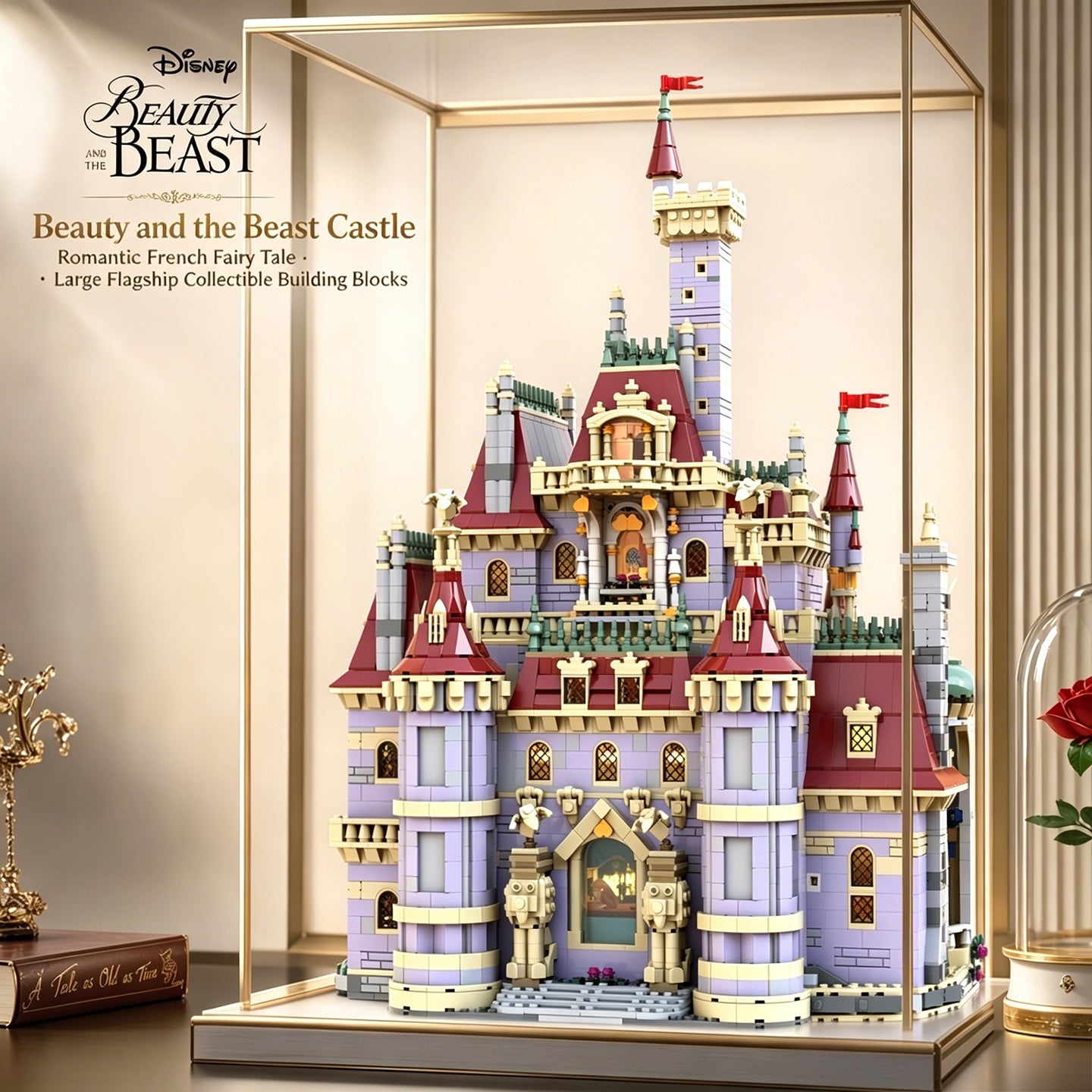 MOC Beauty and the Beast Castle Building Set | 6237 PCS Fully Enclosed Model | 100% Compatible with LEGO Bricks | Collectible Display Kit for Adults & Kids 8+
