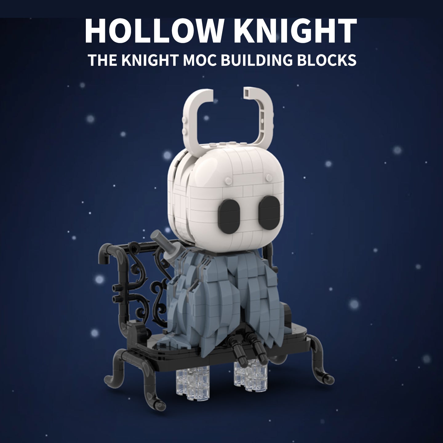 Hollow Knight The Knight MOC Building Blocks Set, 668PCS Compatible with Lego, Collectible Game Figure with Bench, Gift for Gamers & Builders Ages 8+