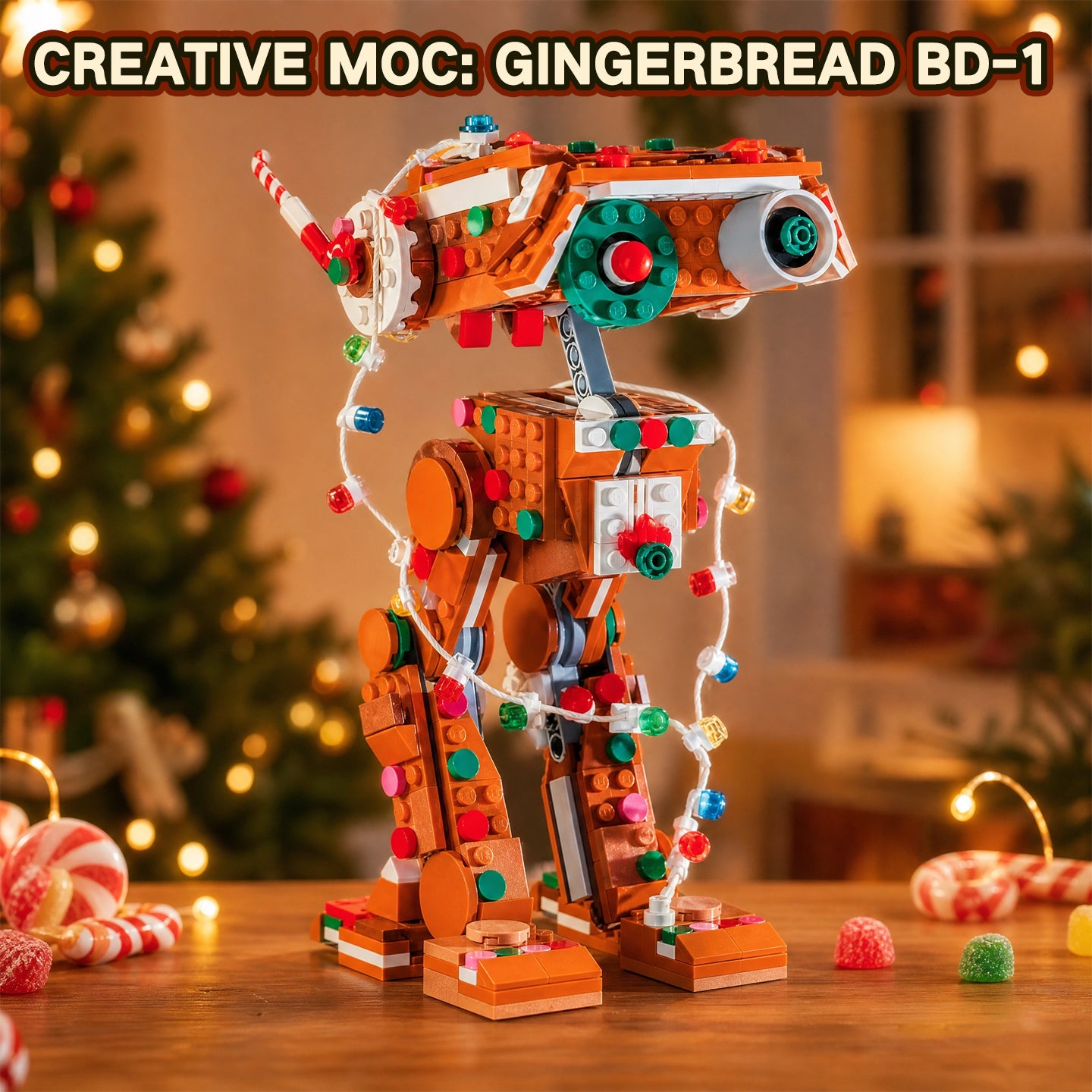 Gingerbread BD-1 MOC Building Set, 511 Pcs Star Wars Christmas Building Blocks, 100% Compatible with Lego, Creative Holiday Gift for Kids Adults Ages 8+