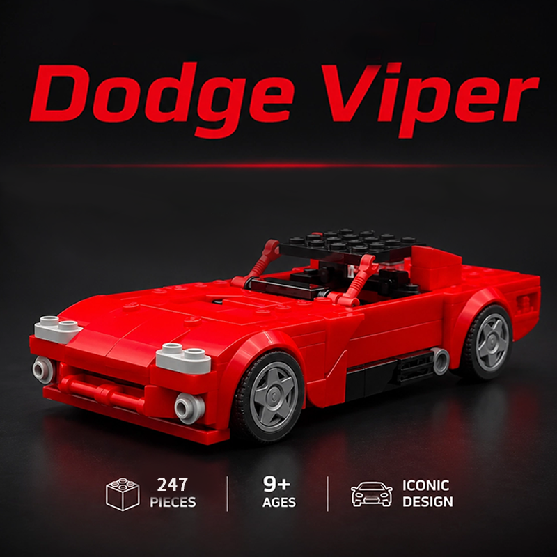 Compatible with LEGO Dodge Viper 76934 Convertible Sports Car Building Blocks Toy