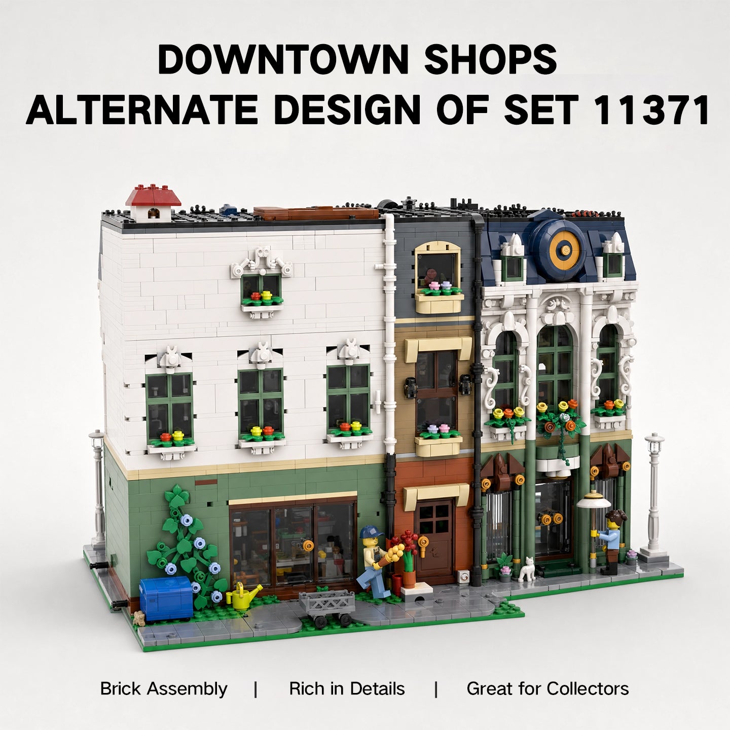 Large Modular Townhouse Building Kit - Fully Compatible with LEGO Creator Expert Series Collectible Display Model