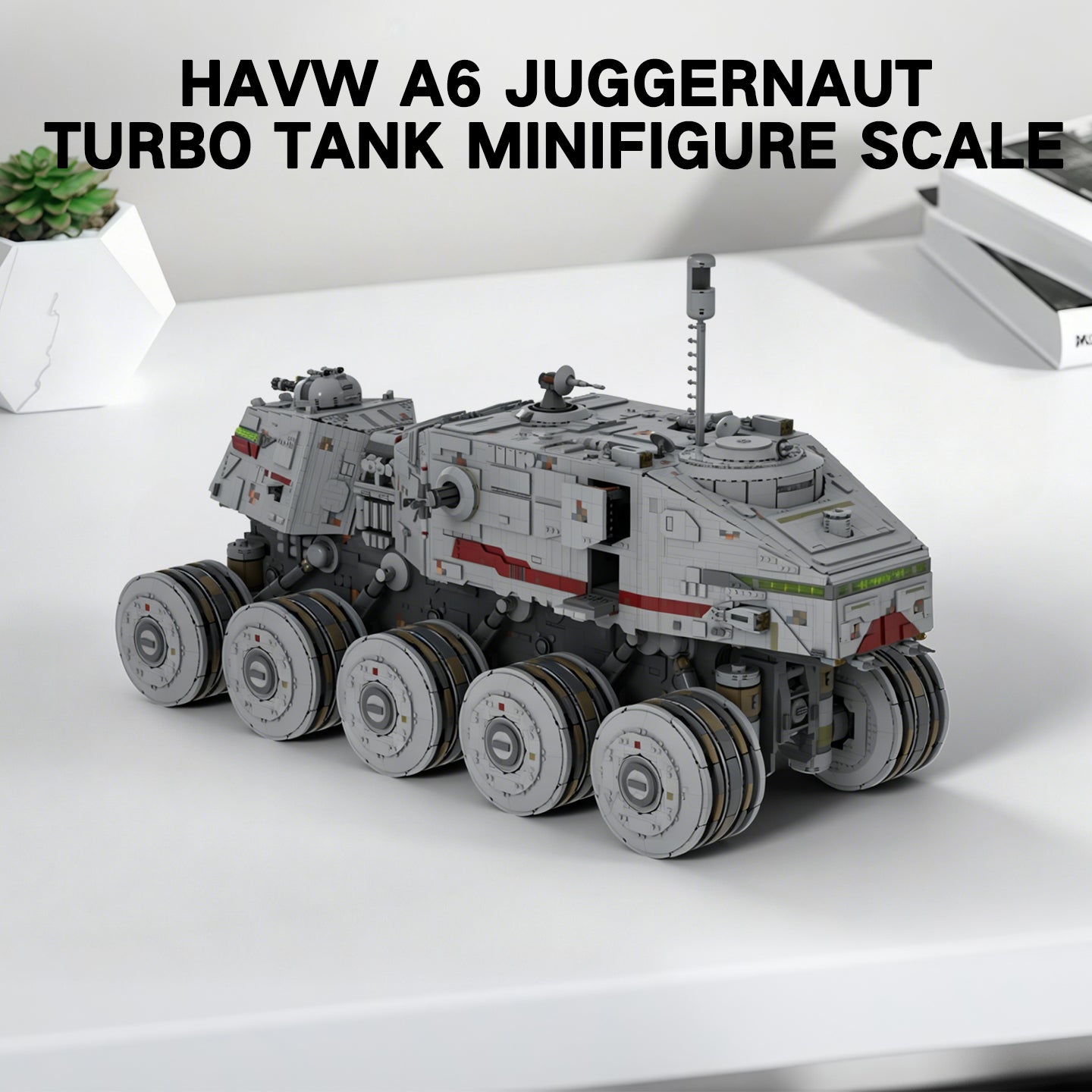 HAVW A6 Juggernaut Heavy Turbo Tank Building Kit | Minifigure Scale MOC Model with Detailed Interior | Compatible with Lego Bricks & Minifigures