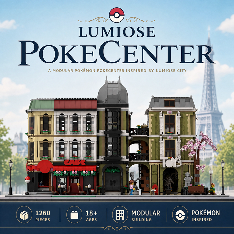 Lumiose PokeCenter Modular Building Set | 3986PCS Pokemon Street View Bricks | Compatible with LEGO