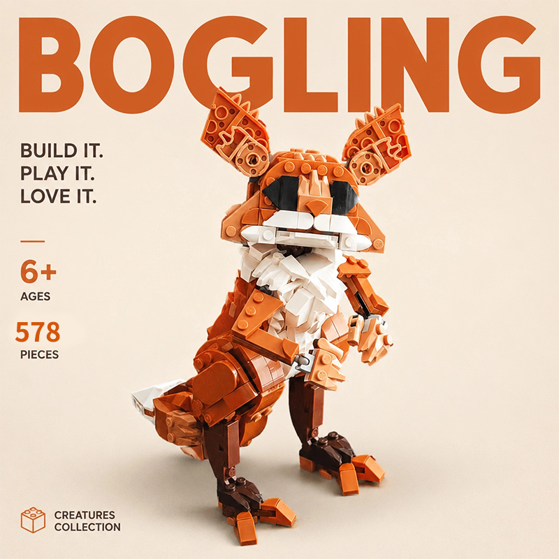 Bogling Fully Articulated MOC Building Kit | 578PCS Fan-Made Creature Set | Compatible with Lego Bricks