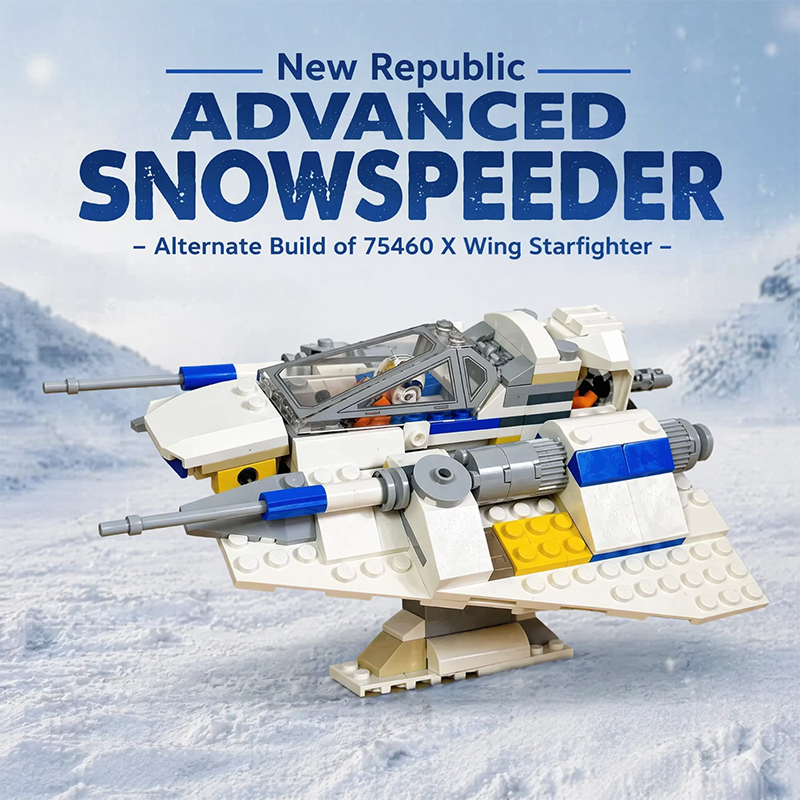 New Republic Advanced Snowspeeder Building Kit | Alternate Build for Lego 75460 X-Wing | Lego Compatible Star Wars MOC