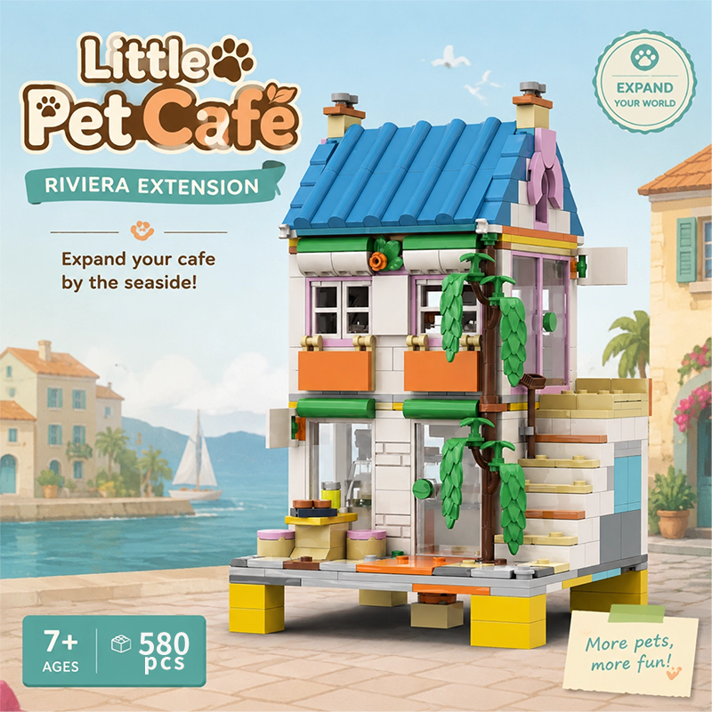 Riviera Coastal House Building Blocks Set | 100% Compatible with Lego Bricks | Creative Beach Themed Construction Toy for Kids & Adults