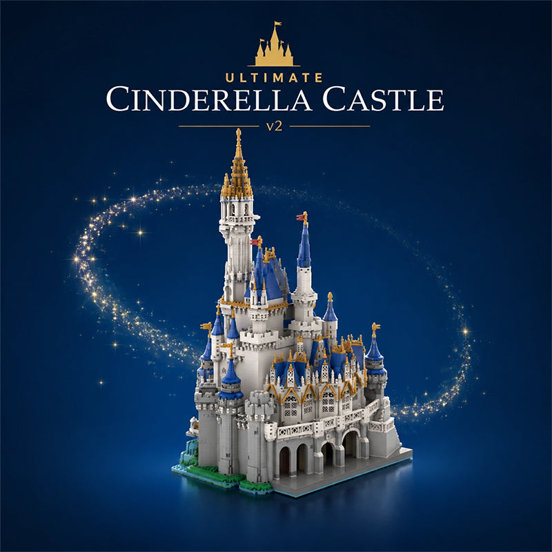 Ultimate Cinderella Castle V2 Building Set | 9573 PCS | Fully Compatible with LEGO 43222 Disney Castle | Upgraded Modification for Adults and Collectors