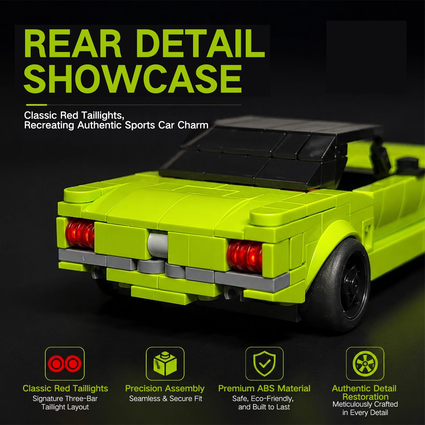 1965 Ford Mustang Building Blocks Car - 100% LEGO Compatible Speed Champions Style MOC Toy for Adults & Kids 9+