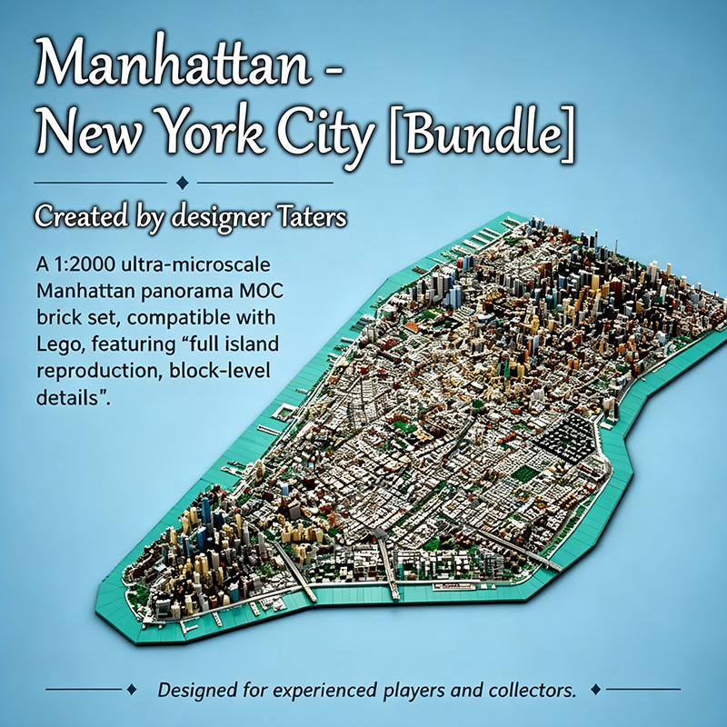 Manhattan New York City Skyline Building Blocks Set | Compatible with Lego Bricks | Collector's Edition Architecture Model