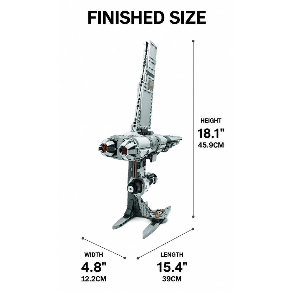 Stinger Mantis Starship Building Blocks - 719 PCS Sci-Fi Spaceship Model Kit, Collectible Display Toy for Star Wars Jedi Fans, Compatible with Major Brands