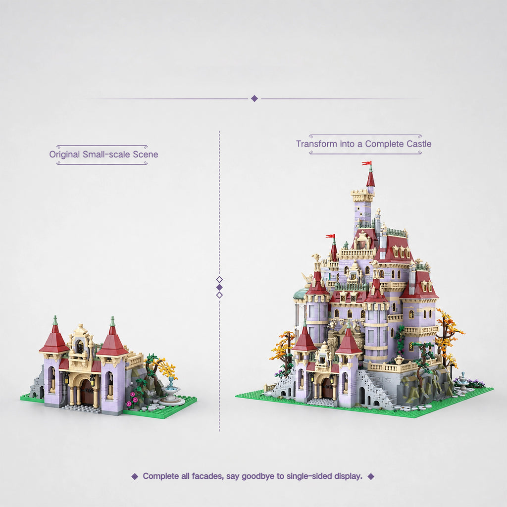 9469PCS Beauty and The Beast Castle Building Blocks Set, Upgraded Magical Princess Castle Bricks Kit Compatible with Lego, Collectible Display Model for Adults and Kids
