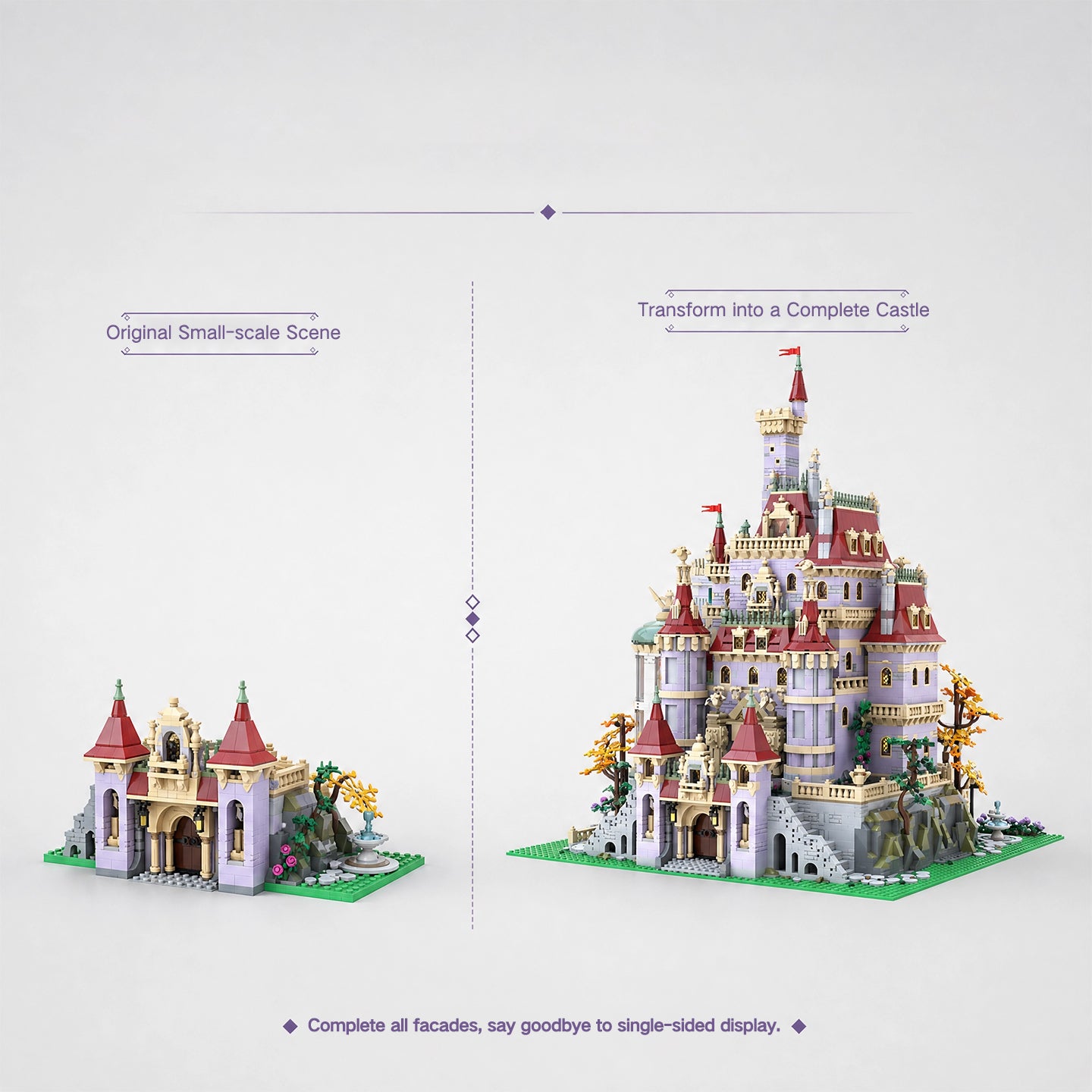9469PCS Beauty and The Beast Castle Building Blocks Set, Upgraded Magical Princess Castle Bricks Kit Compatible with Lego, Collectible Display Model for Adults and Kids