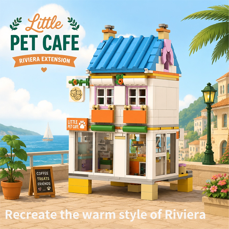 Riviera Coastal House Building Blocks Set | 100% Compatible with Lego Bricks | Creative Beach Themed Construction Toy for Kids & Adults