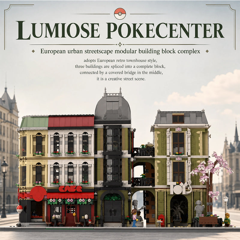 Lumiose PokeCenter Modular Building Set | 3986PCS Pokemon Street View Bricks | Compatible with LEGO