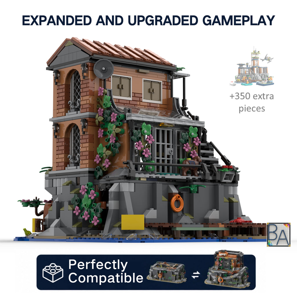 MOC Secret Agent's Home Riviera Expansion Set | 1313 PCS Spy Lair Building Kit | 100% Compatible with LEGO Bricks | Adult & Kids 8+ Collectible