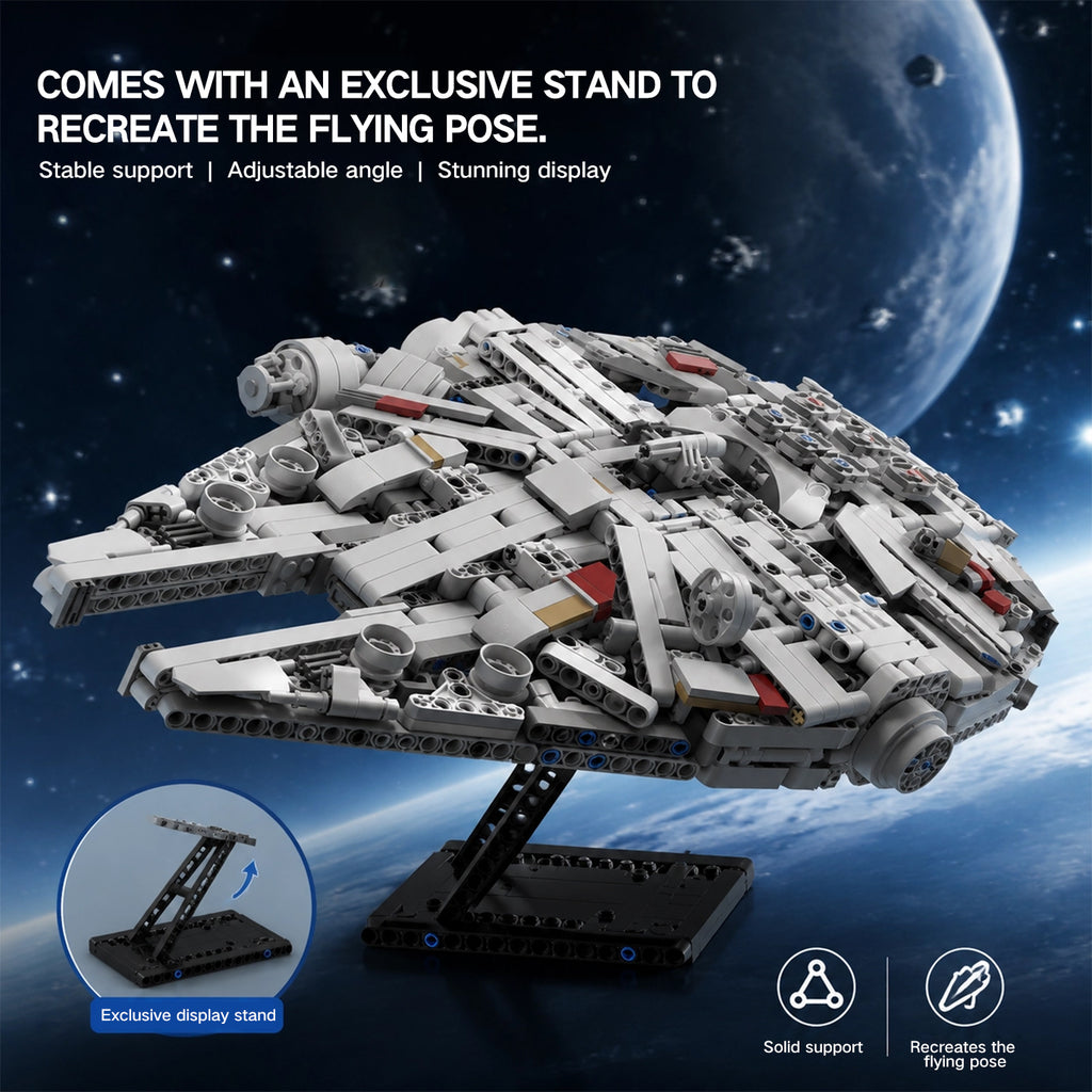 Star Wars Millennium Falcon Building Set, Compatible with Lego Starship Model, MOC Starship Collectible Toy for Adults & Kids, Ideal Gift for Star Wars Fans