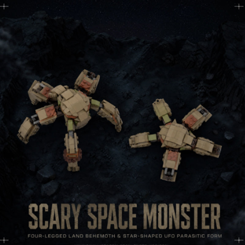 Scary Space Monster 2-in-1 Building Blocks Set - Lego Compatible Alien Toy