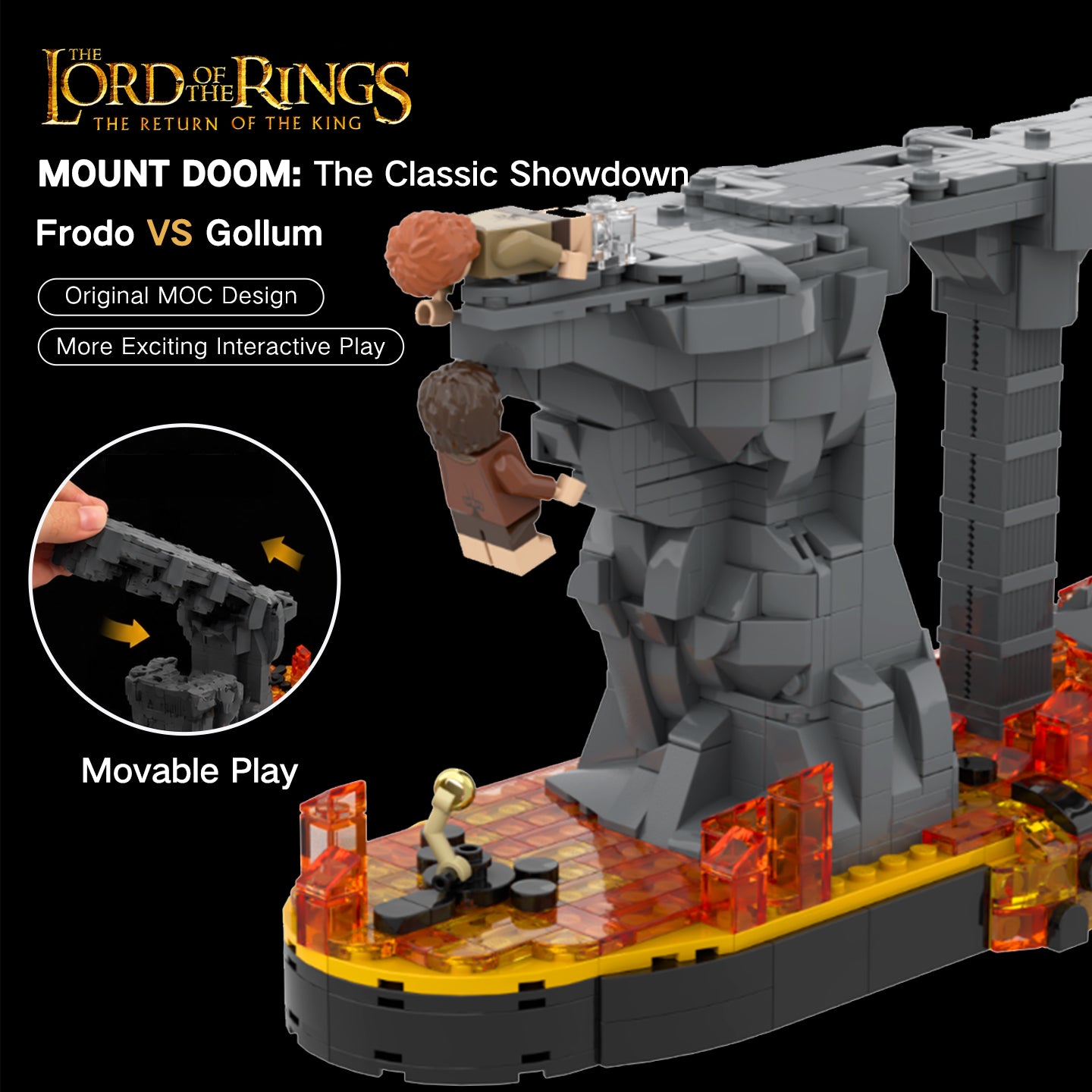 Lord of the Rings Mount Doom Building Blocks Set, Compatible with Lego, 1864pcs LOTR Scene Model for Adults & Fans